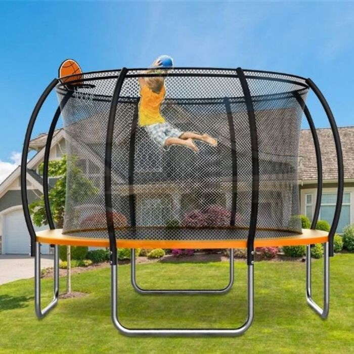 NEWแทรมโพลีนขนาดใหญ่สำหรับผู้ใหญ่ใช้อุปกรณ์ออกกำลังกายกลางแจ้ง Trampoline