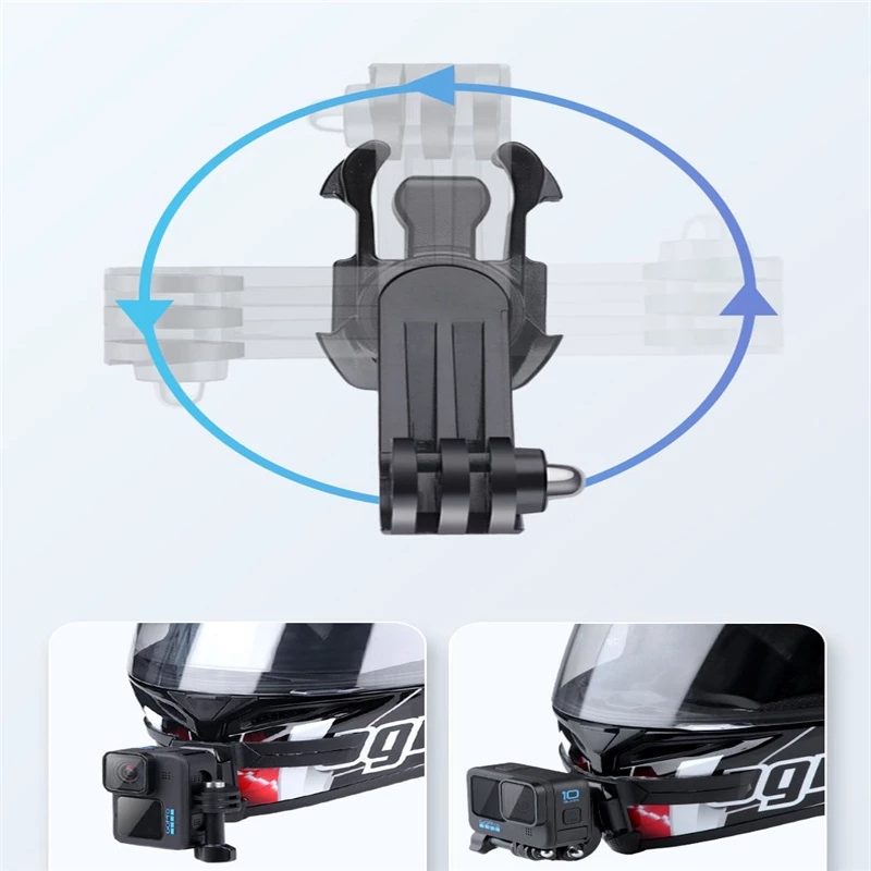 เมาท์ยึดกล้องติดหมวกกันน็อครถจักรยานยนต์ สีดํา สําหรับ GoPro Hero 11 Black 10 9 8 7 Yi DJI Action Camera thumbnail 9