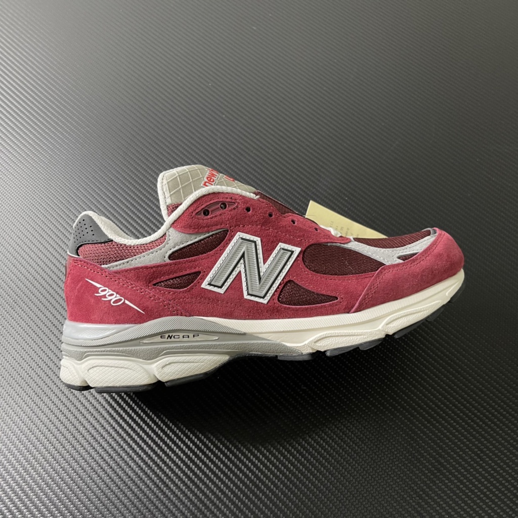 New Balance 990 V3 Teddy made red nb990 wine red (originals quality 100%) m990tf3 NB sneakers Women