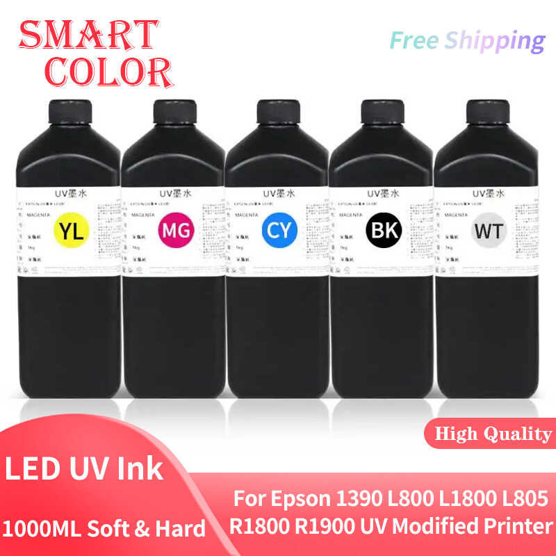 หมึก UV LED 1000 มล. สำหรับ DX4 DX5 DX6 DX7 DX10 TX800 XP600 หัวพิมพ์สำหรับ Epson 1390 L800
