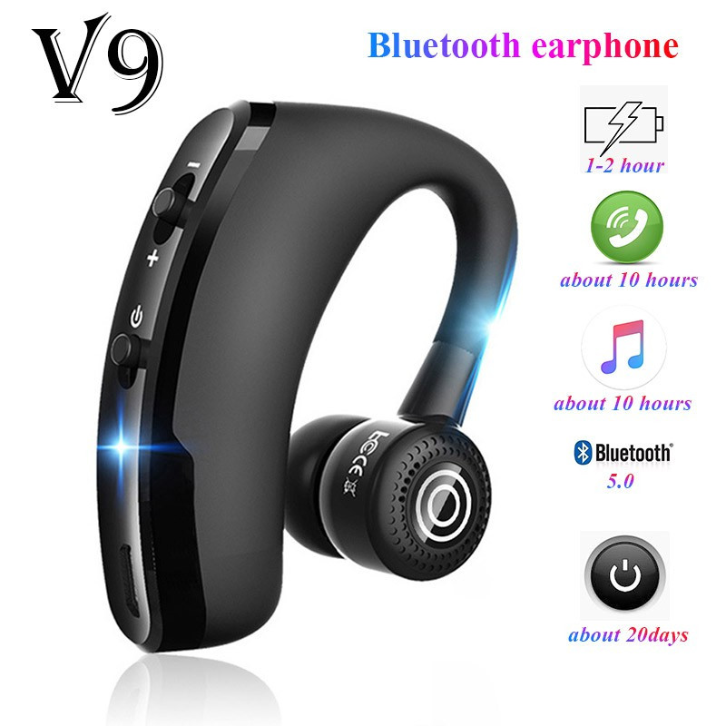 hot🔥การประกันคุณภาพ🔥 import V8 V9 Wireless Handsfree Bluetooth Headset Stereo Earphones Business