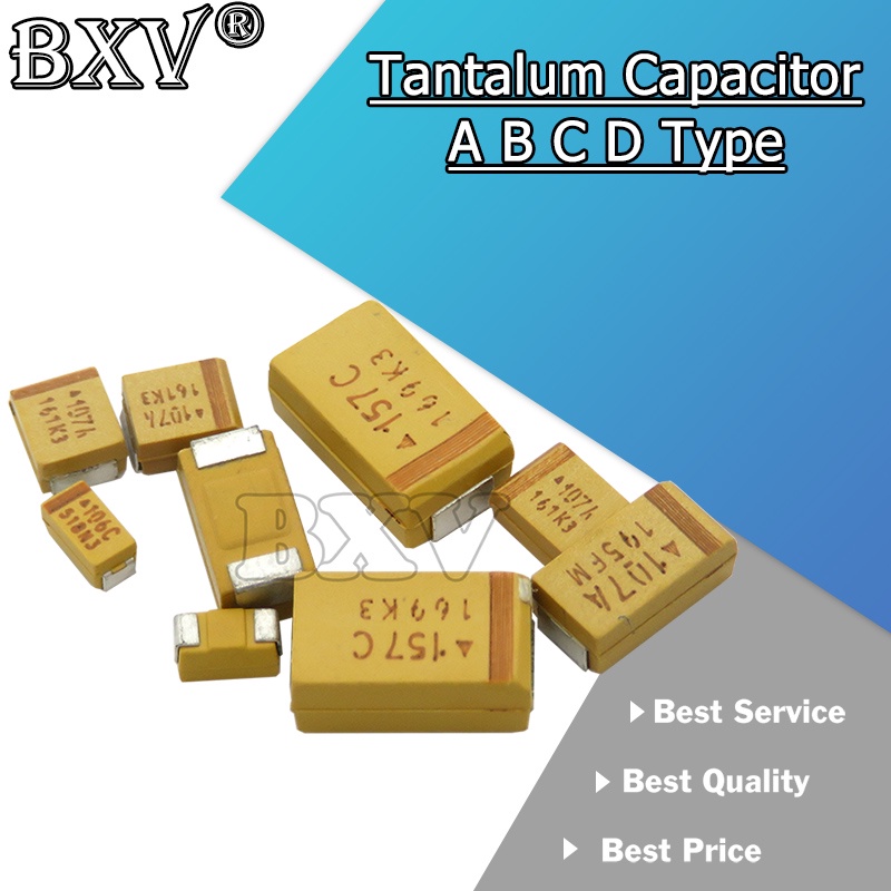 10PCS C ประเภท Tantalum Capacitor 100uf 150uf 220uf 330uf 470uf 680uf 6V 6.3V 10V 16V 25V 35V 50V 4.