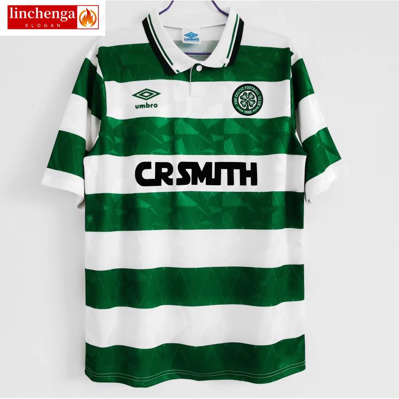 เสื้อกีฬาแขนสั้น ลายทีมชาติฟุตบอล Celtics Home Jersey 1989 สไตล์วินเทจ AAA