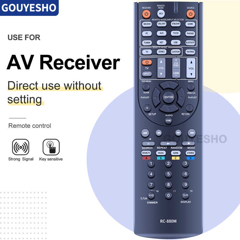 Rc-880M รีโมทคอนโทรลสำหรับ Onkyo Tx-Nr636 Ht-Rc660 Ht-S7700 Ht-R693 Tx-Nr838 Tx-Nr737 Integra