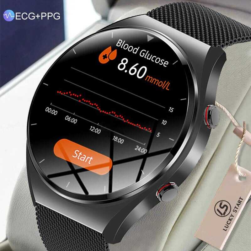 2023 Ecg+Ppg Sugar Smart Watch Mens Sangao Laser Health Heart Rate Blood Pressure Fiess Watches Sma
