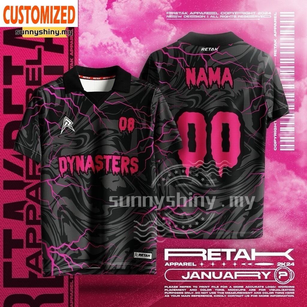 การปรับแต่งฟรี 2025 Custom Jersey ชื่อและหมายเลข Lightning Design New Jersey Retro Collar Football Custom Jersey Malaysia Plus Size Viral Oversize Jersey ชื่อของตัวเอง