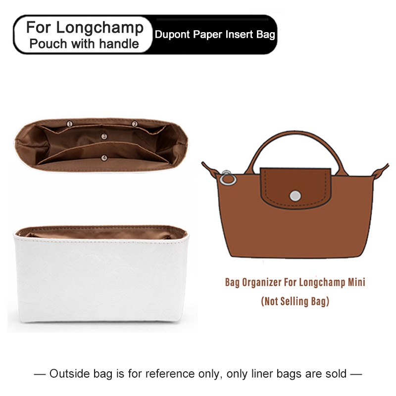 Xjob Dupont ถุงกระดาษออแกไนเซอร์ สําหรับ Longchamp Mini Bag กระเป๋าสตางค์ใส่ถุงเก็บกันน้ําพร้อมกระเป๋า