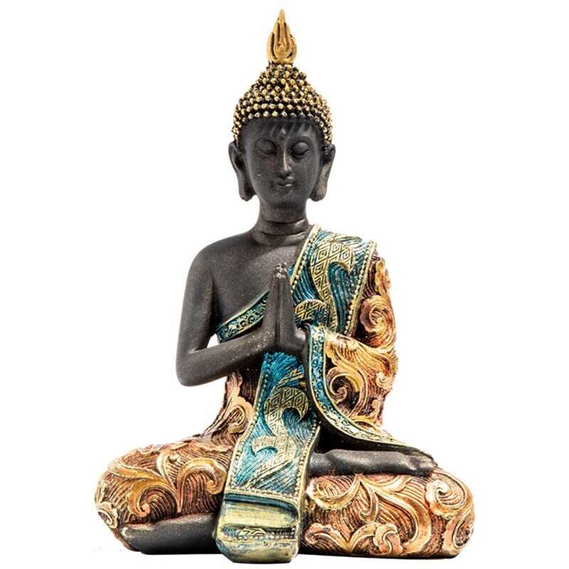 Buddha Statue Thailand Sculpture Resin Handmade Buddhism Hindu Feng Shui Figurine Meditation Home D