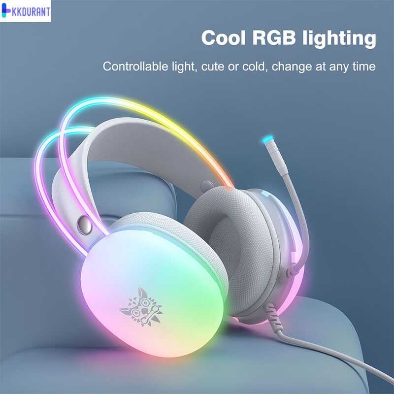 Hongweo ชุดหูฟัง Onikuma X25 ใหม่หูฟังออกแบบแสง RGB เต็มรูปแบบ