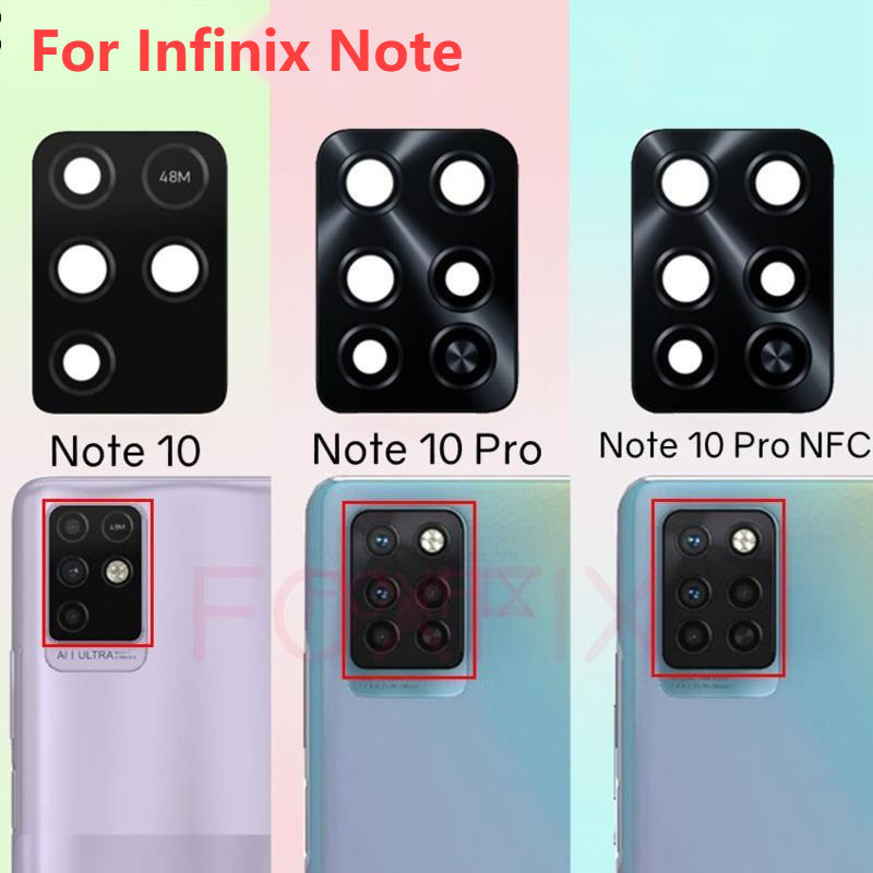 ฝาครอบเลนส์กล้อง ด้านหลัง พร้อมสติกเกอร์กาว แบบเปลี่ยน สําหรับ Infinix Note 10 Pro NFC Note10 X693 X