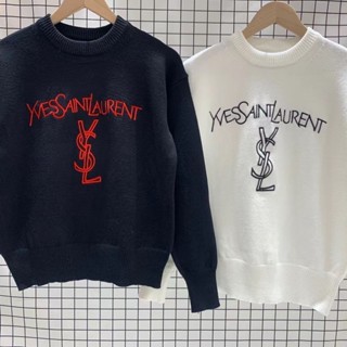 ใหม่ YSL เสื้อกันหนาว ผ้าถัก ทรงหลวม แบบสวมหัว สําหรับผู้หญิง 2023