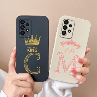 เคสโทรศัพท์มือถือ ซิลิโคน กันกระแทก ลายมงกุฎ ตัวอักษร แฟชั่นหรูหรา สําหรับ Samsung Galaxy A33 5G A33 A 33 5G