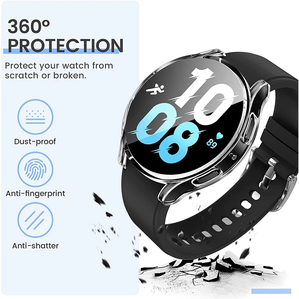 เคสป้องกันสําหรับ Samsung Galaxy Watch 7 6 5 40mm 44mm 6 classic 43mm 47mm 5 pro 45mm ฝาครอบ TPU นุ่มฝาครอบกันชน