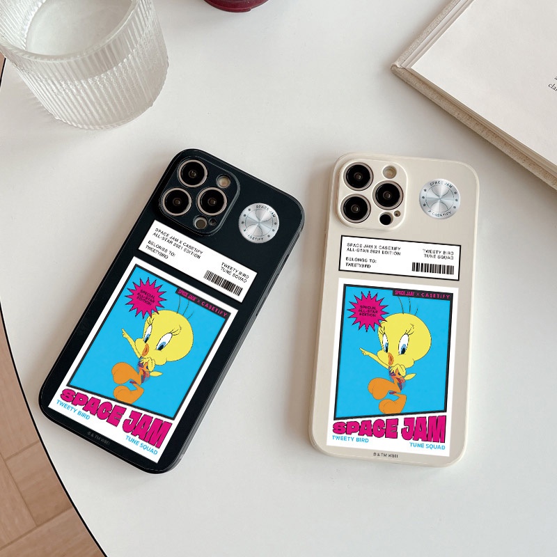 เคสโทรศัพท์มือถือ ซิลิโคนนิ่ม กันกระแทก ลายการ์ตูน SPACE JAM TWEETY BIRD สําหรับ IPhone 11 14 15 Pro Max 12 13 Mini X XR XS Max SE 2020 7 8 Plus