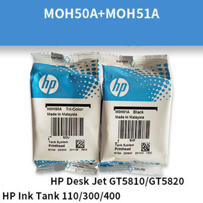 ต้นฉบับใหม่ M0H50A M0H51A หัวพิมพ์สำหรับ HP 5810 5820 GT5810 GT5820 GT5822 ตลับหมึก 3
