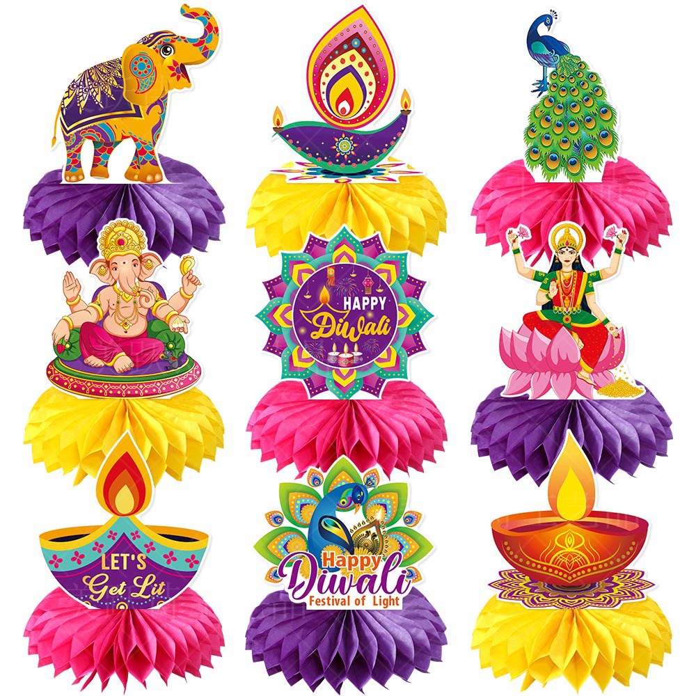 2025 Diwali ของตกแต่ง Happy Deepavali เทศกาลตกแต่งเครื่องประดับตารางตกแต่งปาร์ตี้ Deepavali เทศกาลขอ