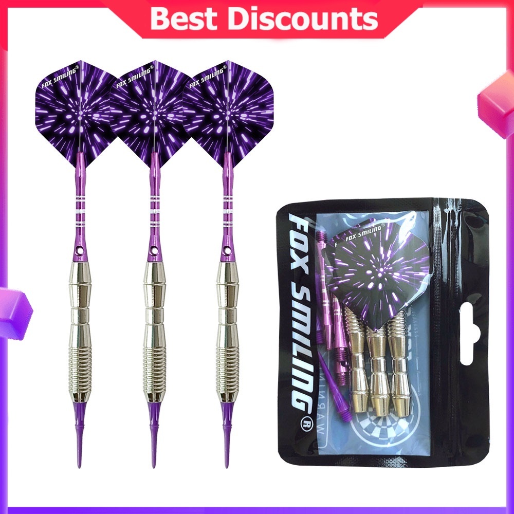 Fox Smiling 3PCS 18g Professional เหล็กไฟฟ้า Soft Tip ลูกดอกอลูมิเนียมเพลา