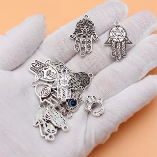 จี้เครื่องประดับ รูปมือ Hamsa สไตล์วินเทจ จํานวน 15 ชิ้น ต่อชุด