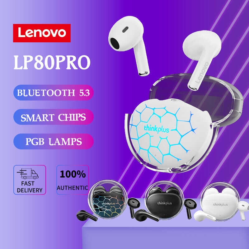 Lenovo Thinkplus Lp80pro True Wireless Earbuds, Bluetooth 5.3 รองรับ Apple/Huawei/Xiaomi - Hi