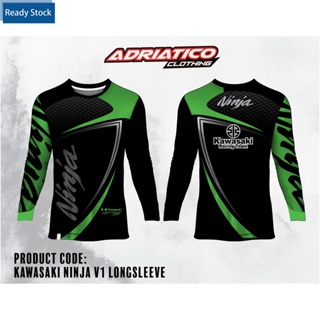 【พร้อมส่ง】เสื้อยืดแขนยาว พิมพ์ลายรถจักรยานยนต์ Adriatico Kawasaki Ninja 3D แฟชั่น สําหรับผู้ชาย ไซซ์ XS-3XL 2023