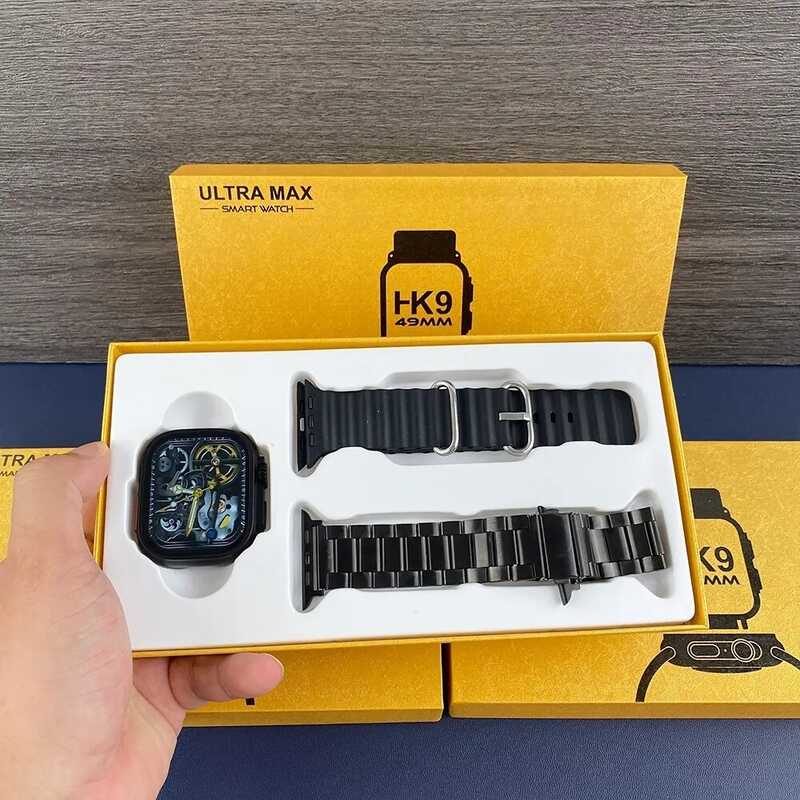 【Lz】 New2023 Hk9 Max Gold Smart Bluetooth Call Men Smartwatch Series 9 Watch Ultra