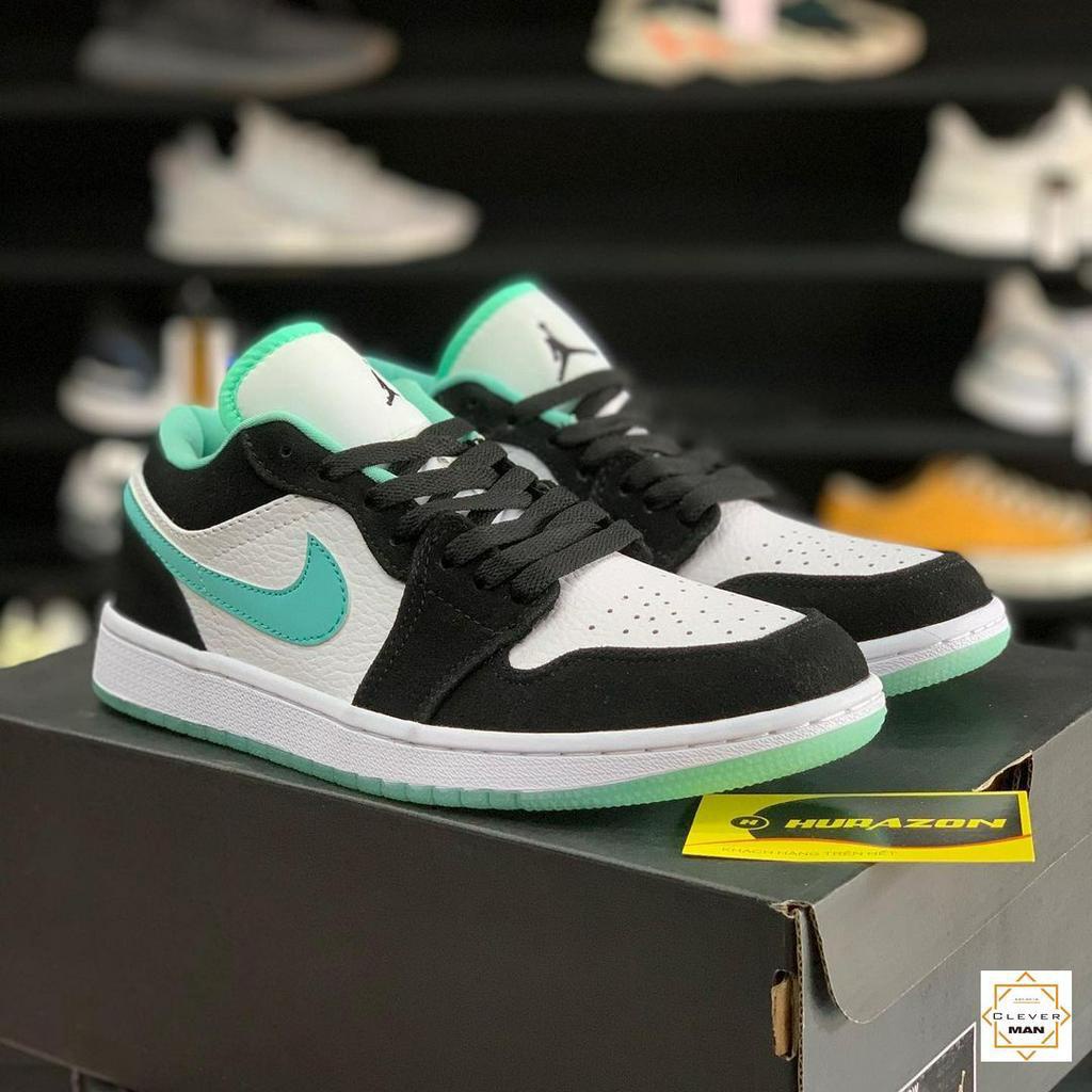 Nike     Air Jordan 1 low island green black mid blue sole sneakers