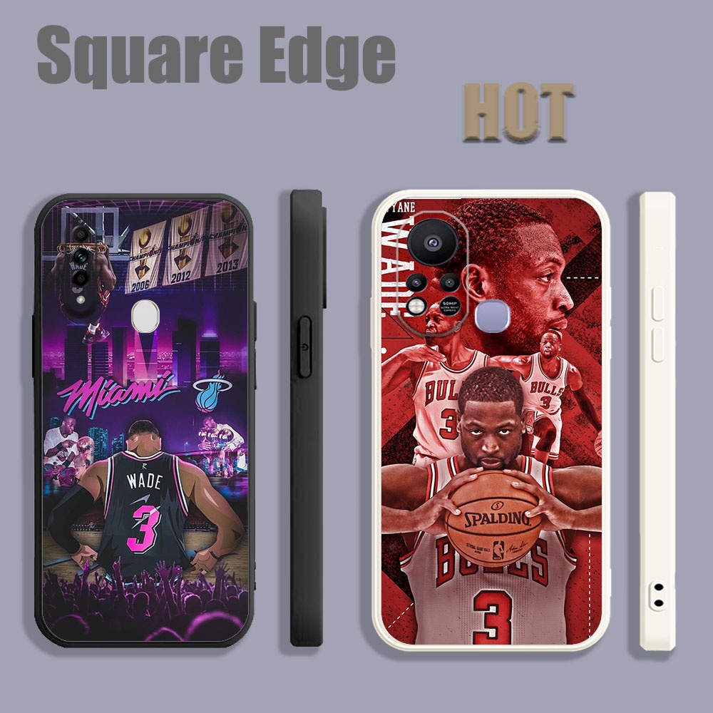 สําหรับ OPPO A55 A74 A71 A57 A17 A17K Reno 5 Lite พิมพ์ Dwyane Wade Jersey 3 ความร้อน Miami NBA SQF0