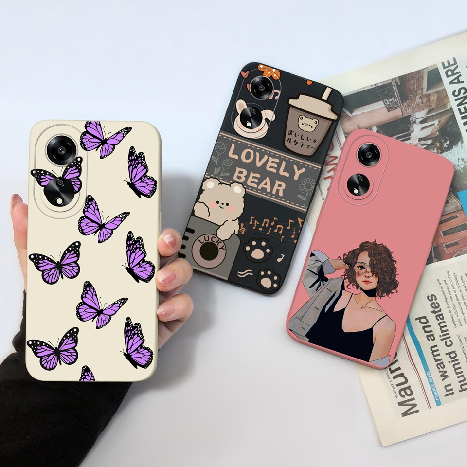 ผีเสื้อที่สวยงามสําหรับ OPPO A1 A1K A98 F23 กรณีแฟชั่นความเรียบง่ายซิลิโคนกันกระแทกของเหลวอาวุโสสําห