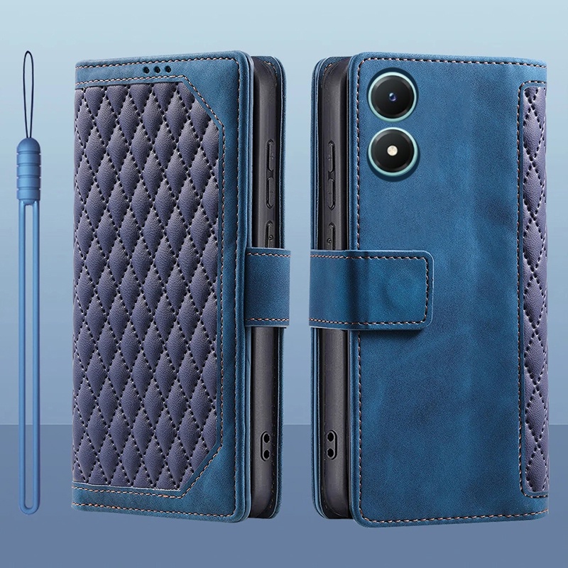 เคสโทรศัพท์มือถือหนัง ฝาพับ พร้อมช่องใส่บัตร สําหรับ Vivo Y02S 4G Y16 4G Y 16