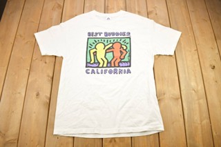 เสื้อยืด พิมพ์ลายกราฟิก California Keith Haring 1990s สไตล์วินเทจ สตรีท สําหรับผู้หญิง