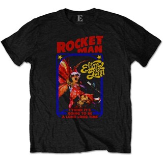 เสื้อยืด พิมพ์ลาย Elton John Rocket Man Honky Chateau สีดํา สําหรับผู้ชาย และผู้หญิง