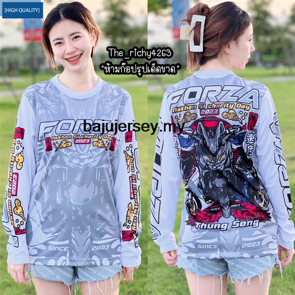 เสื้อกีฬาแขนยาวลําลอง คอกลม ทรงหลวม ของแท้ จากไทย แฟชั่นฤดูร้อน 2024