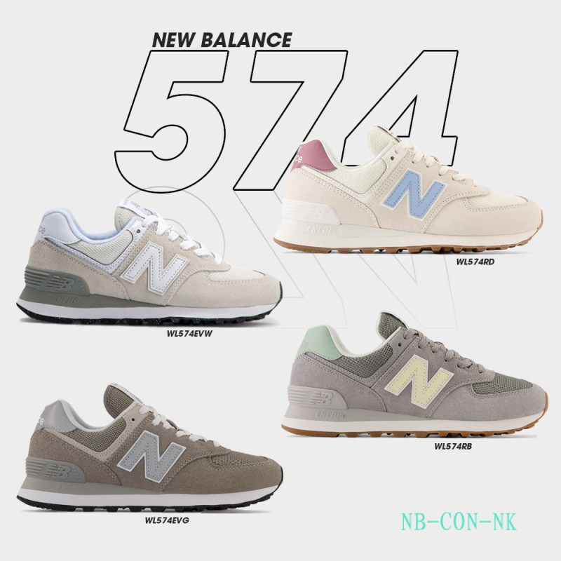 New Balance Collection รองเท้าผ้าใบ สำหรับผู้หญิง W 574 LFSTY WL574EVG / WL574RB / WL574EVW / WL574RD (3290) [Sportl