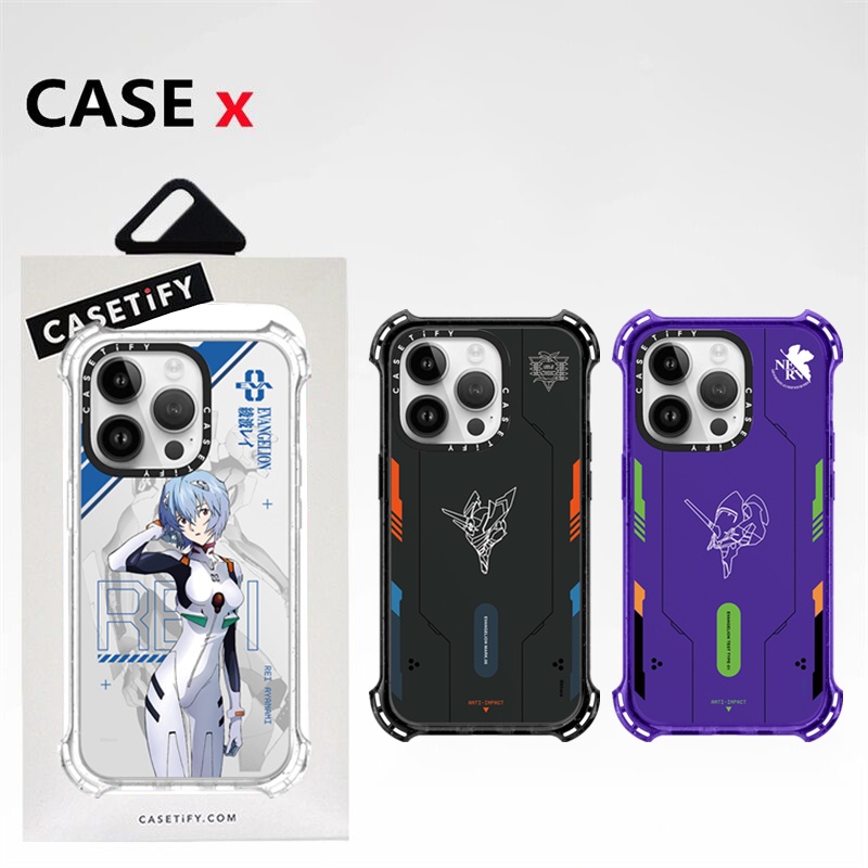 Casetif X NEON GENESIS EVANGELION EVA เคสโทรศัพท์ซิลิโคน TPU ใส กันกระแทก ป้องกันมุม พร้อมกล่อง สําหรับ iPhone 15 11 12 13 14 Pro Max