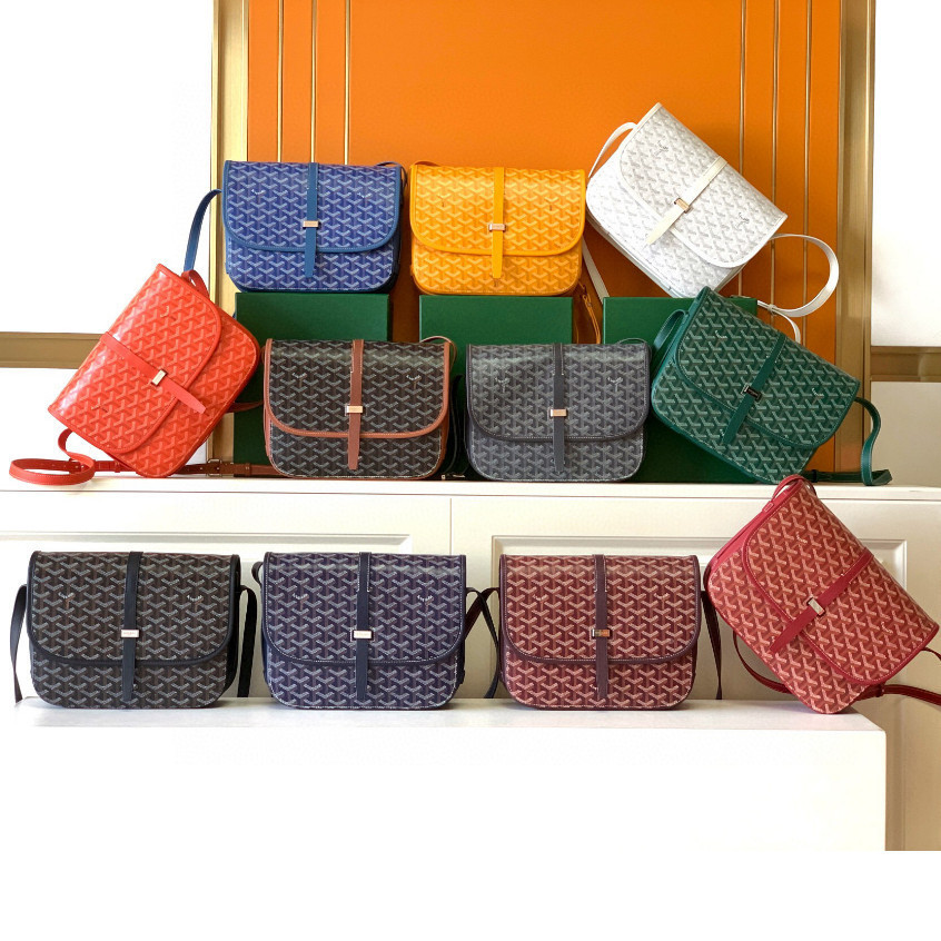 Pre order ราคา7500 G0YARD โกยาร์ด G0YARD BELVEDERE โกยาร์ดINE 8023 Canvas ไซส์กลาง หนังวัว กระเป๋าส