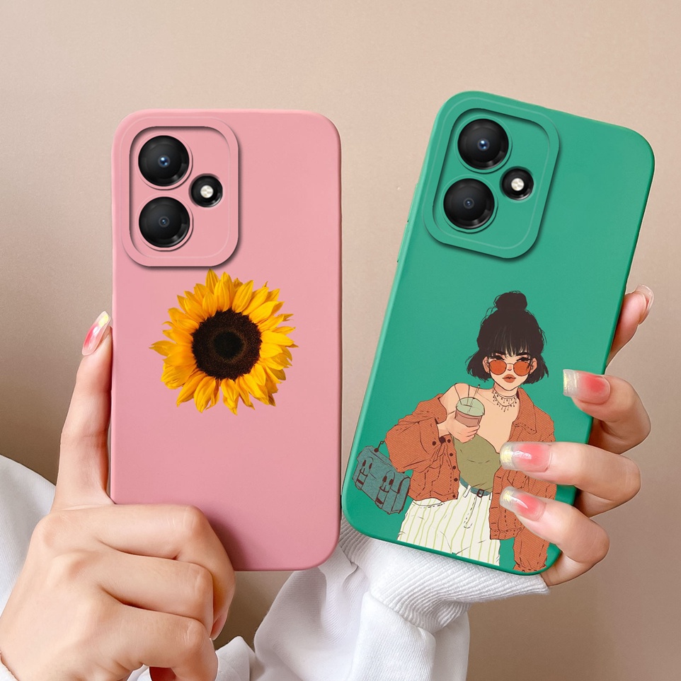 เคสโทรศัพท์สําหรับ Infinix Hot 30 4G 5G X6831 X6832 Sunshine Girl Pretty Sunflower ป้องกันปลอกซิลิโค