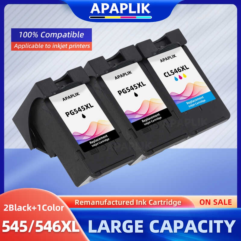 APAPLIK เข้ากันได้ PG545XL CL545 XL PG545 CL546 เปลี่ยนตลับหมึกสำหรับ Canon IP2800 IP28