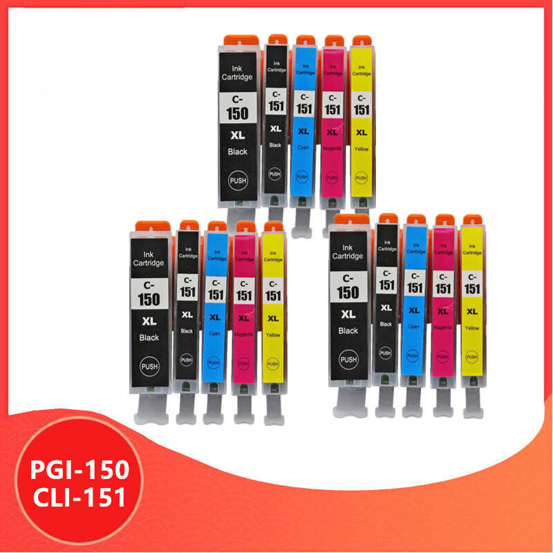 ตลับหมึกที่รองรับ 15 ชิ้น PGI150 CLI151 สำหรับ Canon PIXMA MG7510 IP7210 iP8710 MX721 Ix681