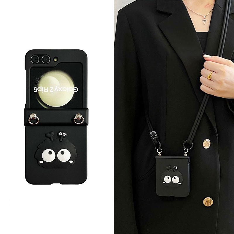 เกาหลี Kawaii Crossbody Lanyard เชือกงอก Eggette สําหรับ Samsung Galaxy Z Flip 7 6 Z Flip8 Flip7 ZFlip 5 Zflip6 Zflip5 กันกระแทกปกหลัง