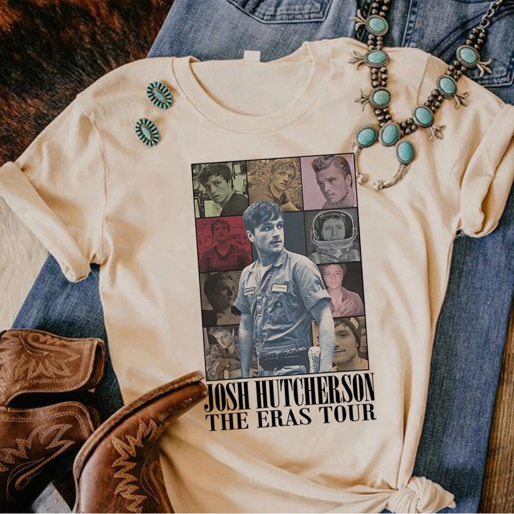 เสื้อยืด Josh Hutcherson ผู้หญิงกราฟิกตลก Tee หญิง y2k อะนิเมะกราฟิกเสื้อผ้า