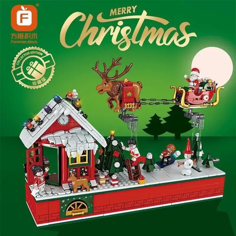 10199 Santas Visit 10293 Building Block Kit Gifts for Kids Winter Railway Station Christmas Present 