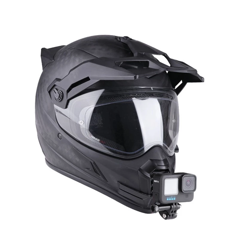 เมาท์ยึดกล้องติดหมวกกันน็อครถจักรยานยนต์ สีดํา สําหรับ GoPro Hero 11 Black 10 9 8 7 Yi DJI Action Camera thumbnail 8