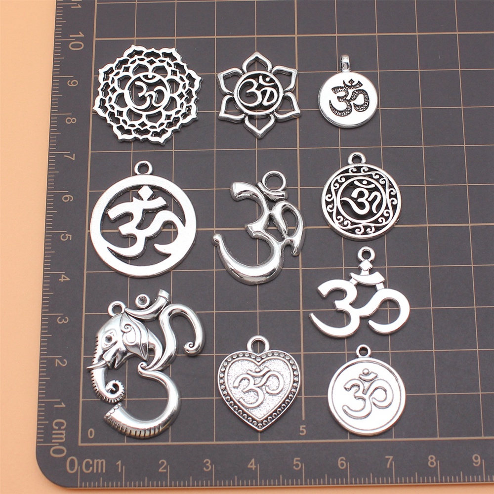 10 ชิ้น/เซ็ต Om โยคะสัญลักษณ์ Charms Jewellery ทําอุปกรณ์ส่วนประกอบยอดนิยม
