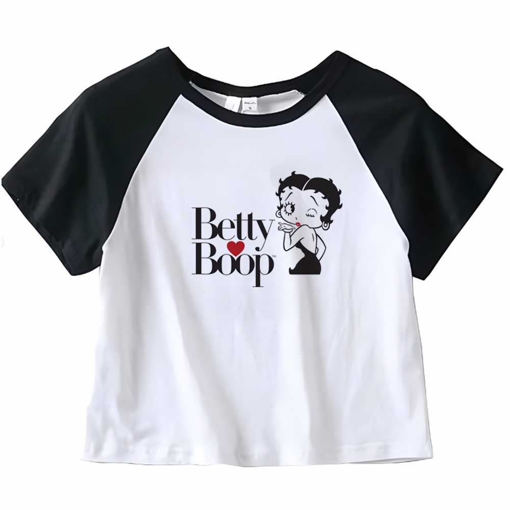 Betty Boop 90s เสื้อครอปท็อป มังงะ แฟชั่นสไตล์เกาหลี สําหรับผู้หญิง