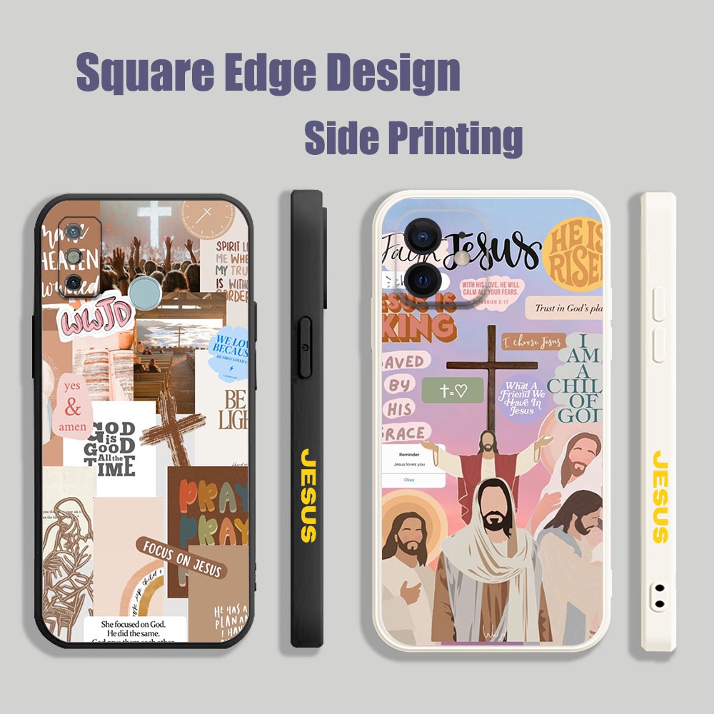 สําหรับRealme C2 C3 8 8i 7i C35 C30 Pro Bible Verse JESUS christianity Aesthetic UHT09 เคสโทรศัพท์ขอ