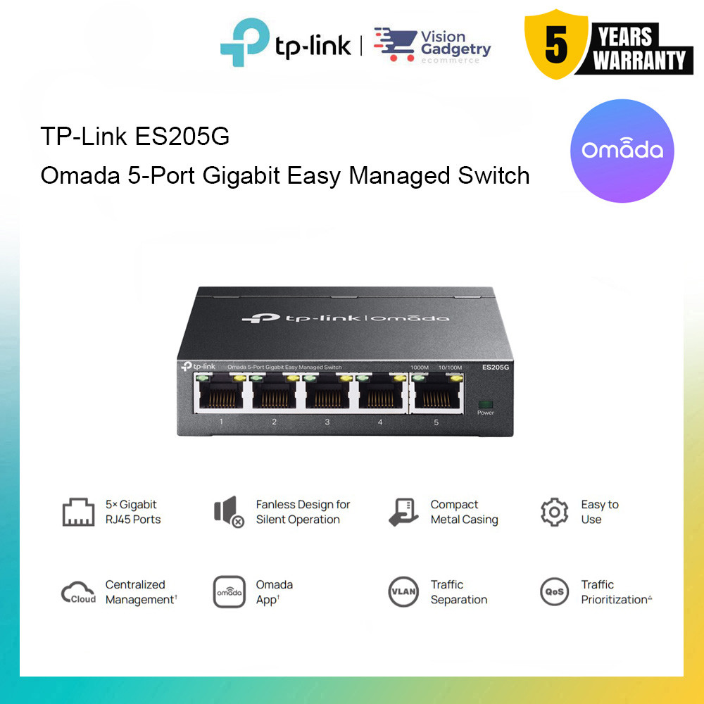 TP-Link ES205G Omada 5-Port Gigabit Easy Managed Switch