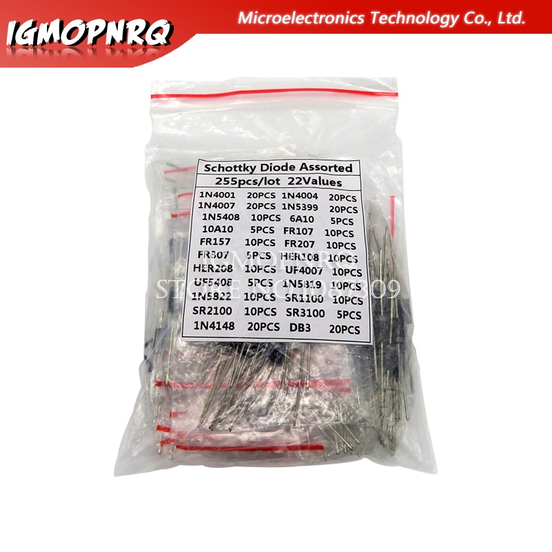 255PCS 1N4001 1N4004 1N4007 1N5408 UF4007 FR307 1N5819 1N5822 6A10 10A10 Fast Switching Rectifier Sc