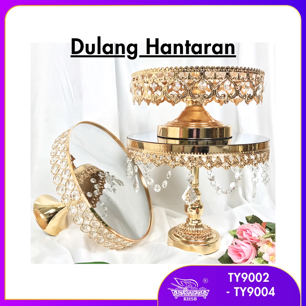 DULANG HATARAN / CRYSTAL MIRROR STAND / MIRROR TOP CAKE STAND TRAY / DULANG CERMIN /TY9002-9004