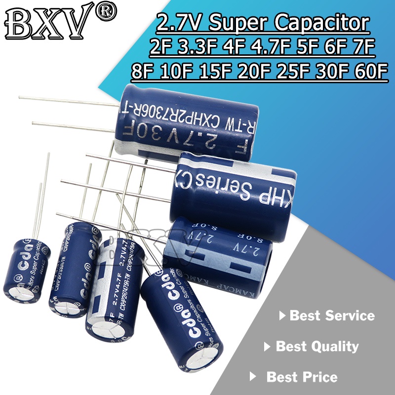 2PCS Super Capacitor Farad Capacitor ใหม่ PUMUDDSY 2.7V 2F 3.3F 4F 4.7F 5F 6F 7F 8F 10F 15F 20F 25F 30F 60F ราคา ถูกที่สุด ดีลบีเคเค