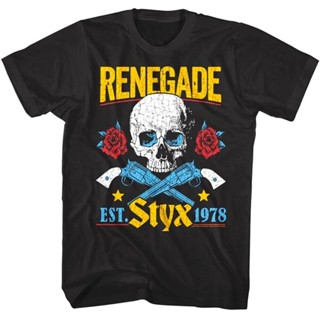 เสื้อยืด พิมพ์ลายหัวกะโหลก Styx Renegade สําหรับผู้ชาย